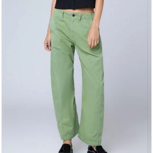 Rag & Bone Jones Barrel Leg Pants Olive Green 100% Cotton Size 8